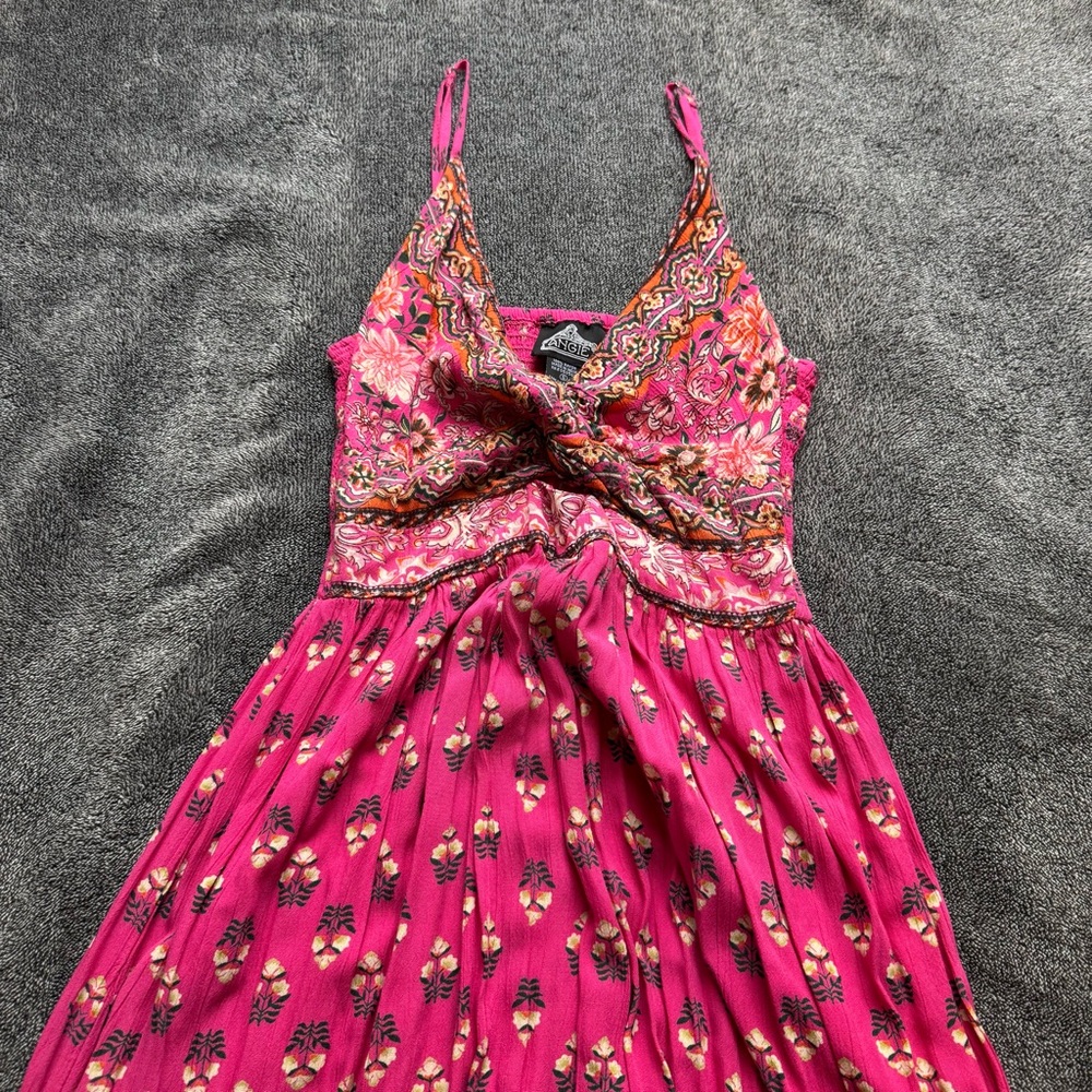 Angie Twist Front Maxi Dress - Fuchsia - Picture 11 of 16